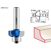 Фреза кромочная калевочная №2 ЗУБР Профессионал 28702-22.2, 22.2 x 8 мм, радиус 4.8 мм