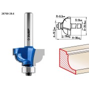 Фреза кромочная калевочная №7 ЗУБР Профессионал 28708-28.6, 28.6 x 16 мм, радиус 6.3 мм
