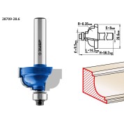 Фреза кромочная калевочная №7 ЗУБР Профессионал 28709-28.6, 28.6 x 16 мм, радиус 6.3 мм