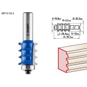Фреза кромочная фигурная №1 ЗУБР Профессионал 28712-22.2, 22.2 x 26 мм, радиус 3 мм