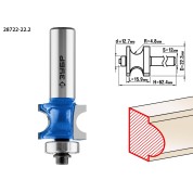 Фреза полустержневая с подшипником ЗУБР Профессионал 28722-22.2, 22.2 x 25.4 мм, радиус 4.8 мм