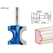 Фреза полустержневая ЗУБР Профессионал 28723-34.9, 34.9 x 35 мм, радиус 9.5 мм