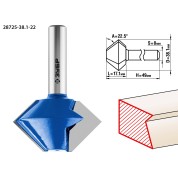 Фреза кромочная конусная ЗУБР Профессионал 28725-38.1-22, 38.1 x 22 мм