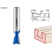 Фреза пазовая фасонная &Prime;Ласточкин Хвост&Prime; ЗУБР Профессионал 28748-9.5, 9.5 x 10 мм, угол 9&deg;