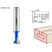 Фреза пазовая Т-образная №1 ЗУБР Профессионал 28749-9.5-60, 9.5 x 12 мм, высота 5 мм