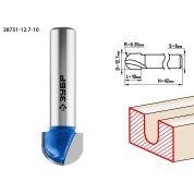 Фреза пазовая галтельная ЗУБР Профессионал 28751-12.7-10, 12.7 x 10 мм, радиус 6.35 мм