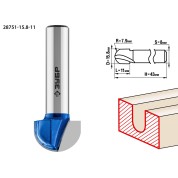 Фреза пазовая галтельная ЗУБР Профессионал 28751-15.8-11, 15.8 x 11 мм, радиус 7.9 мм