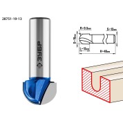 Фреза пазовая галтельная ЗУБР Профессионал 28751-19-13, 19 x 13 мм, радиус 9.5 мм