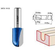 Фреза пазовая галтельная ЗУБР Профессионал 28751-19-32, 19 x 32 мм, радиус 12.7 мм