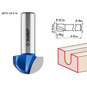 Фреза пазовая галтельная ЗУБР Профессионал 28751-25.4-16, 25.4 x 16 мм, радиус 9.5 мм