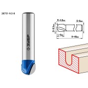 Фреза пазовая галтельная ЗУБР Профессионал 28751-9.5-8, 9.5 x 8 мм, радиус 4.8 мм