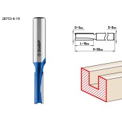 Фреза пазовая прямая ЗУБР Профессионал 28753-6-19, 6 x 19 мм, хвостовик 8 мм
