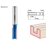 Фреза пазовая прямая ЗУБР Профессионал 28753-8-19, 8 x 19 мм, хвостовик 8 мм