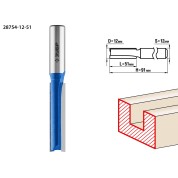 Фреза пазовая прямая. удлиненная ЗУБР Профессионал 28754-12-51, 12 x 51 мм, хвостовик 12 мм