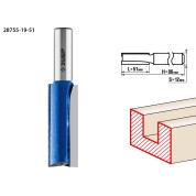 Фреза пазовая прямая с нижними подрезателями ЗУБР Профессионал 28755-19-51, 19 x 51 мм, хвостовик 12 мм