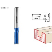 Фреза пазовая прямая с нижними подрезателями ЗУБР Профессионал 28755-8-19, 8 x 19 мм, хвостовик 8 мм