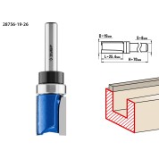 Фреза пазовая прямая с верхним подшипником ЗУБР Профессионал 28756-19-26, 19 x 26 мм, хвостовик 8 мм