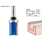 Фреза пазовая прямая с верхним подшипником ЗУБР Профессионал 28756-28.6-38-12, 28.6 x 38 мм, хвостовик 12 мм