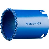 Коронка кольцевая ЗУБР Профессионал 33350-53, 53 мм, L 55 мм, карбид вольфрама