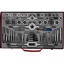 Набор метчиков и плашек ЗУБР 28118-H65, 65 предм., сталь 9ХС