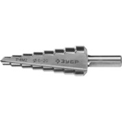 Ступенчатое сверло ЗУБР 29665-6-20-8, 6-20 мм, 8 ступеней, сталь Р4М2