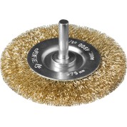 Щетка дисковая для дрели ЗУБР Профессионал 3520-075, 75 мм, витая стальная латунированная проволока 0.3 мм