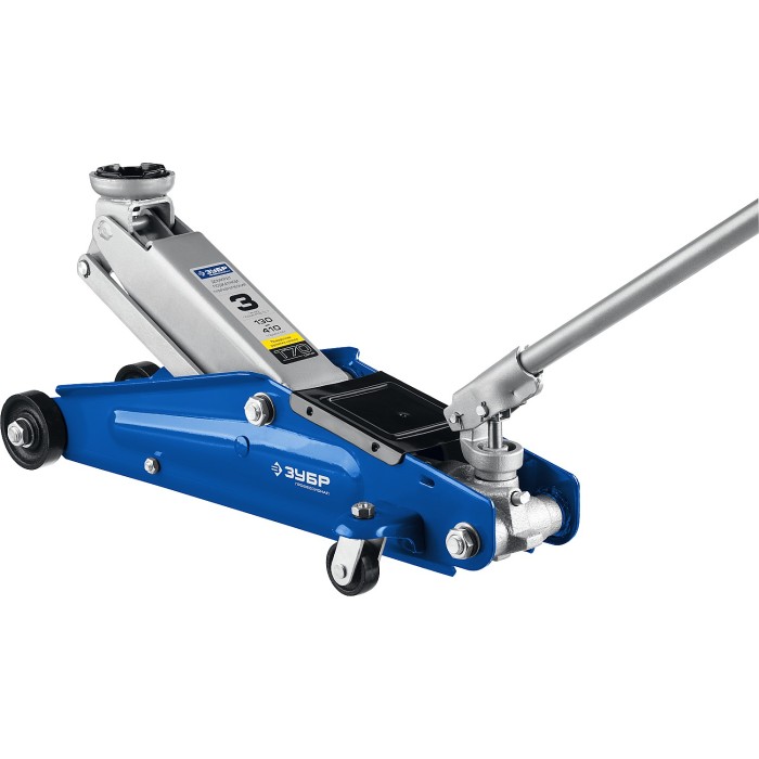 Подкатной домкрат с поворотной ручкой ЗУБР Профессионал 43052-3, Т-70, 3 т, 130 - 410 мм