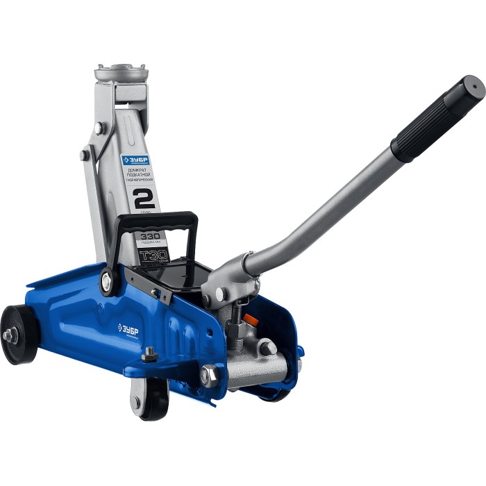 Подкатной гидравлический домкрат ЗУБР Профессионал 43053-2, Т-30, 2 т, 135 - 330 мм