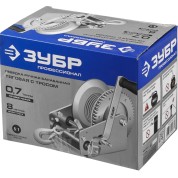 Ручная барабанная тяговая тросовая лебедка ЗУБР Профессионал 43113-0.7, 0.7 т, 8 м