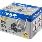 Ручная барабанная подъемная тросовая лебедка ЗУБР Профессионал 43117-0.5, 0.5 т, 8 м