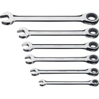 Набор комбинированных трещоточных гаечных ключей ЗУБР Профессионал 27074-H6, 6 шт, 8 - 17 мм