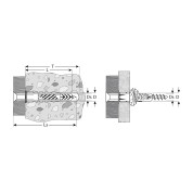 Универсальный дюбель с шурупом ЗУБР 4-301206-06-052, 6 х 52 мм, 12 шт, с бортиком