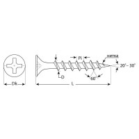 Саморез гипсокартон-дерево ЗУБР Профессионал 4-300030-35-045, СГД, 45 х 3.5 мм, фосфатированное покрытие, 4000 шт