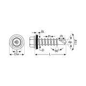 Кровельный саморез ЗУБР Профессионал 4-300310-55-019-8017, СКМ 8017, 19 х 5.5 мм, шок.-коричн., 2500 шт
