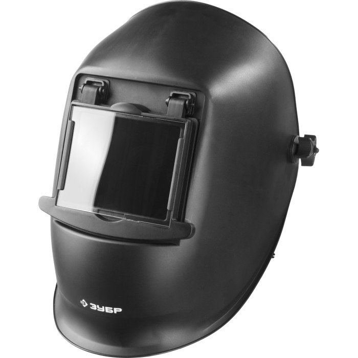 Маска сварщика со стеклянным светофильтром ЗУБР Профессионал 11072, МСО-11, затемнение 11, откидной блок