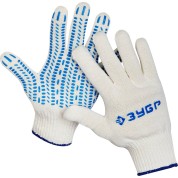 Перчатки ЗУБР Профессионал 11452-XL, 10 класс, ПРОТЕКТОР L-XL, х/б перчатки с мягким ПВХ-гель &Prime;протектор&Prime;, увеличенная площадь покрытия