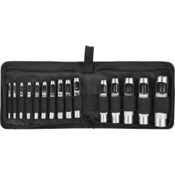 Набор пробойников ЗУБР 22949-H15, для кожи, 3 - 25 мм, 15 шт