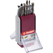 Набор комбинированных сверл ЗУБР 4-29704-H10-SB, 10 шт, 4 - 8 мм, в супер боксе