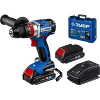 Бесщеточная ударная дрель-шуруповерт ЗУБР Профессионал DBS-201-22, Т7, 20 В, 70 Н·м, 2 АКБ (2 А·ч), кейс