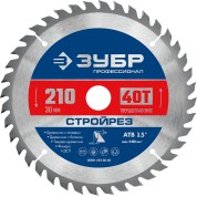 Пильный диск по строительной древесине ЗУБР Профессионал 36931-210-30-40, Стройрез, 210 х 30 мм, 40Т
