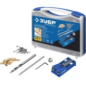 Двойной кондуктор для глухих отверстий ЗУБР Профессионал 30091, два отверстия, в кейсе