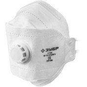 Фильтрующая полумаска с клапаном выдоха ЗУБР 11164, ТК-80, класс защиты FFP1, плоская 3-х панельная
