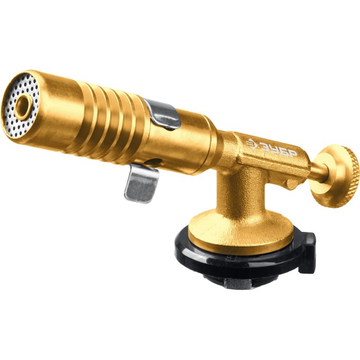 Газовая горелка на баллон с цанговым соединением ЗУБР Профессионал 55556, ГРМ-200, 1300&deg;C, цельнометаллическая, 2 в 1