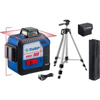 Лазерный нивелир ЗУБР Профессионал 34906-2, Крест 360, №2, 20 - 70 м