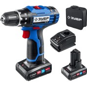 Дрель-шуруповерт ЗУБР Профессионал DL-121-42, 12 В, 40 Н&middot;м, 2 АКБ тип Т7 (4 А&middot;ч), сумка