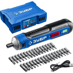 Аккумуляторная отвертка ЗУБР Профессионал PSD-4S, 33 биты, ZUBR GO 4 Vmax, кейс