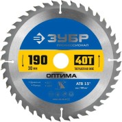 Пильный диск по дереву ЗУБР Оптима Профессионал 36903-190-30-40, 190 x 30 мм, 40Т