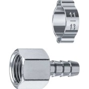 Переходник с обжимным хомутом ЗУБР Профессионал 64923-1/2-10, штуцер &Prime;елочка&Prime;, 10 мм - 1/2&Prime;F