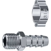 Переходник с обжимным хомутом ЗУБР Профессионал 64924-1/4-06, штуцер &Prime;елочка&Prime;, 6 мм - 1/4&Prime;M