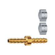 Штуцер соединительный ЗУБР Профессионал 64925-06, &Prime;елочка&Prime;-&Prime;елочка&Prime;, 6 мм с обжимными хомутами